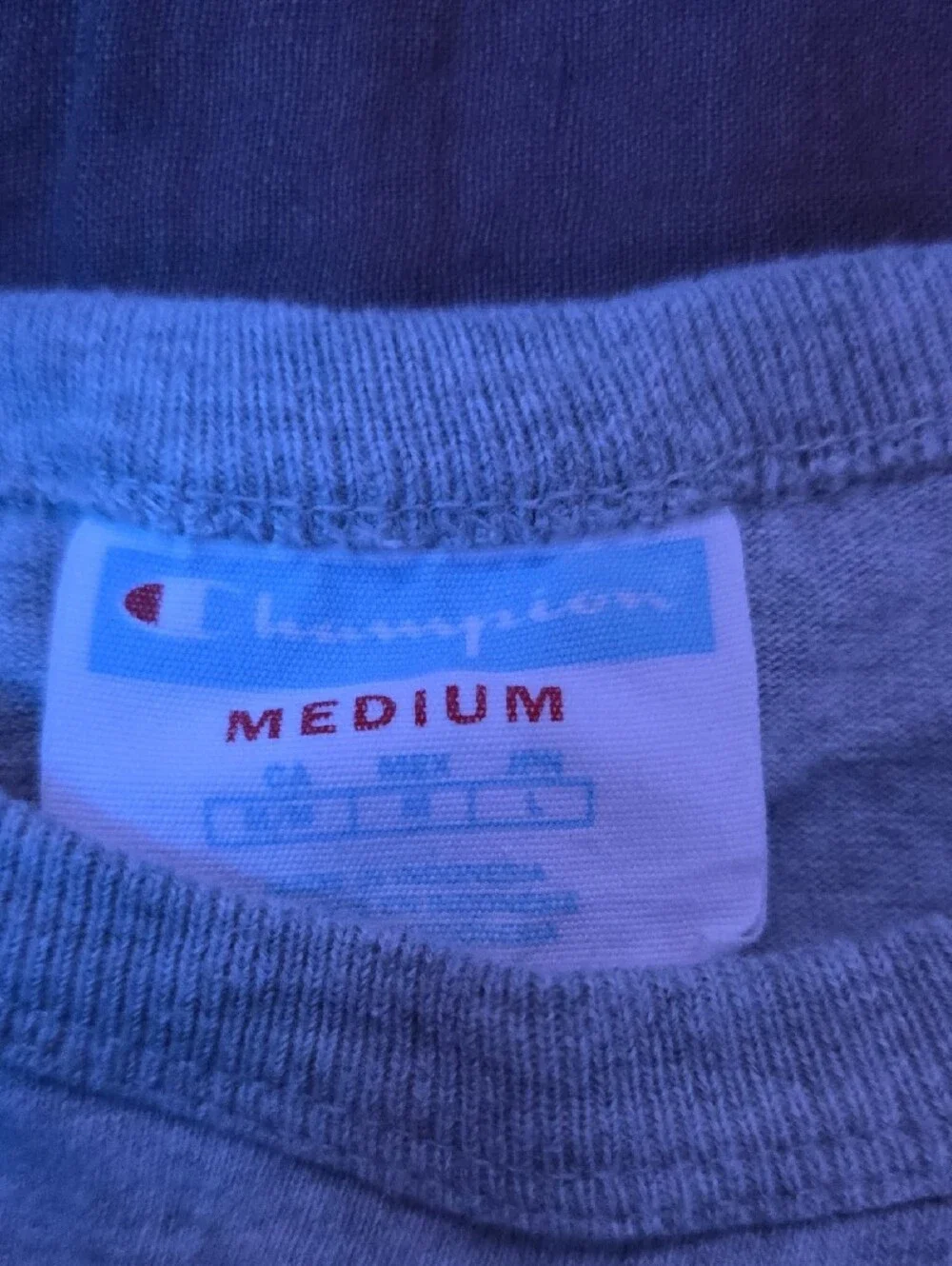 Champion Grey Tee with Black Stiched Logo - Picture 2 of 2